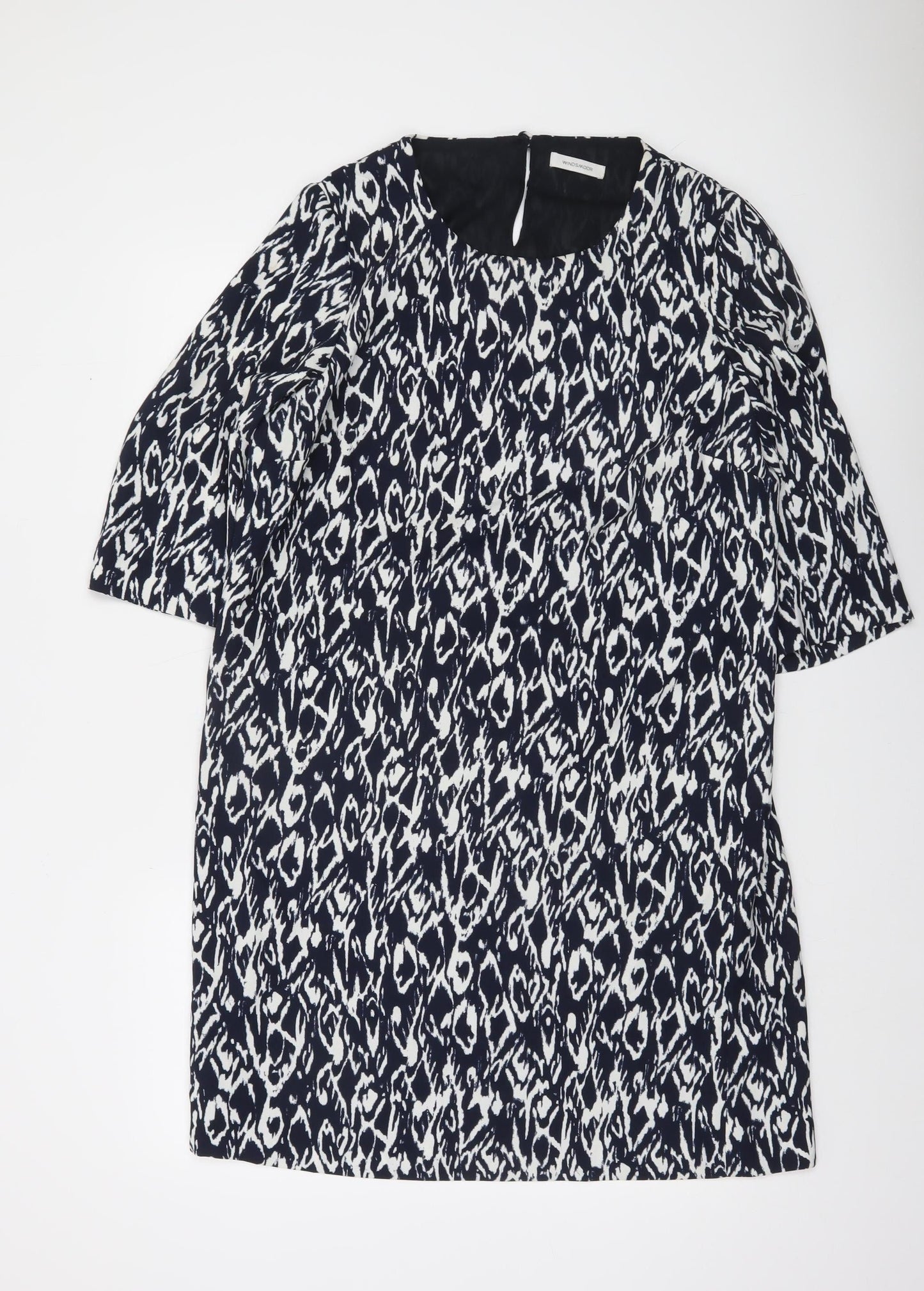 Windsmoor Women's Black Geometric Shift Dress Size 14