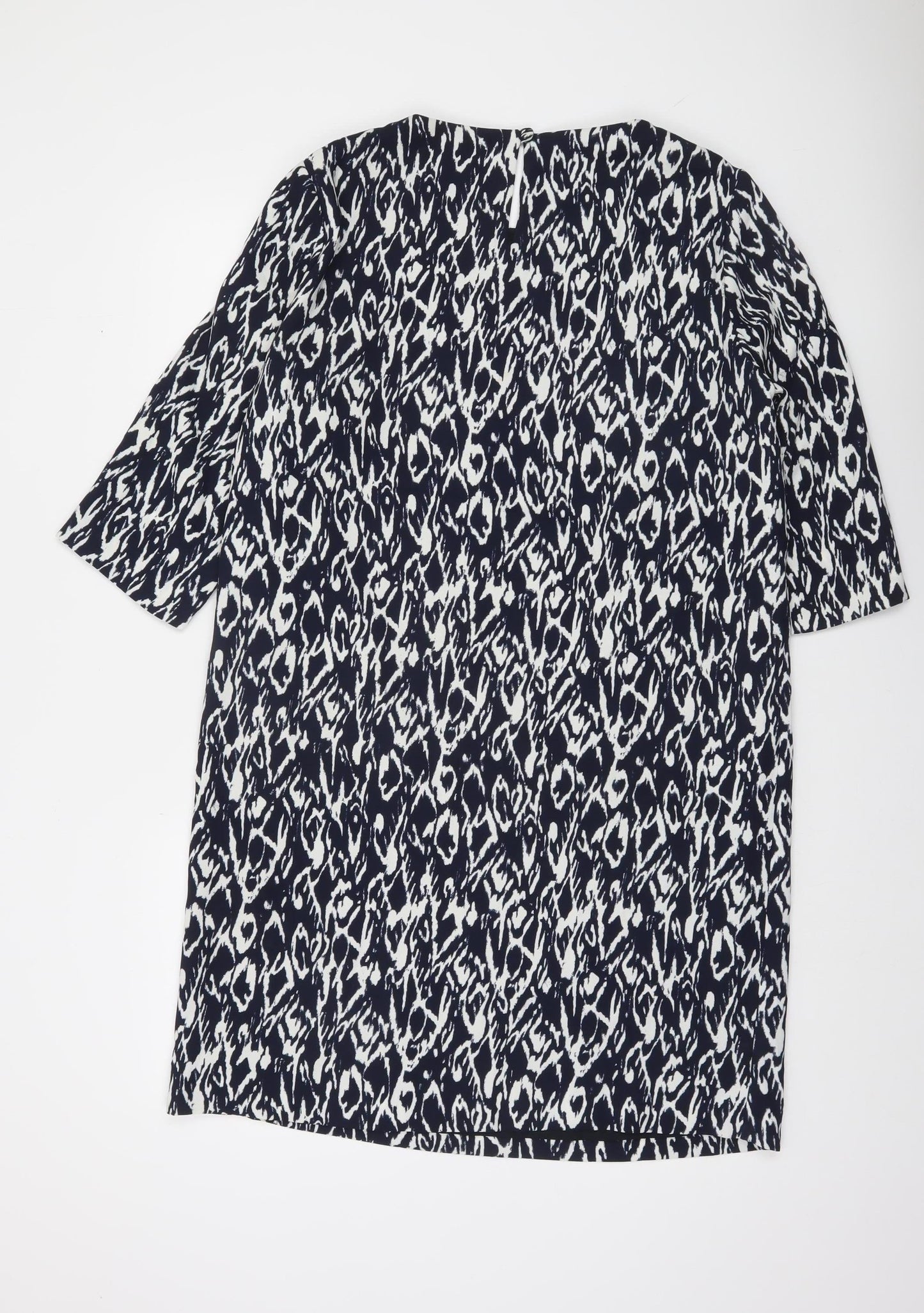 Windsmoor Women's Black Geometric Shift Dress Size 14