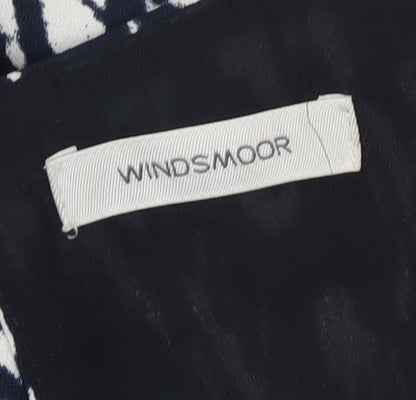 Windsmoor Women's Black Geometric Shift Dress Size 14