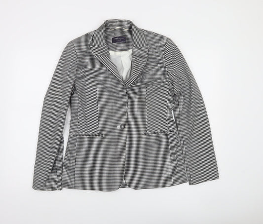 Marks and Spencer Women's Black Check Slim Fit Blazer Size 8