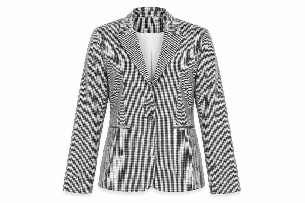 Marks and Spencer Women's Black Check Slim Fit Blazer Size 8