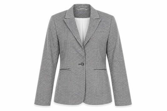 Marks and Spencer Women's Black Check Slim Fit Blazer Size 8