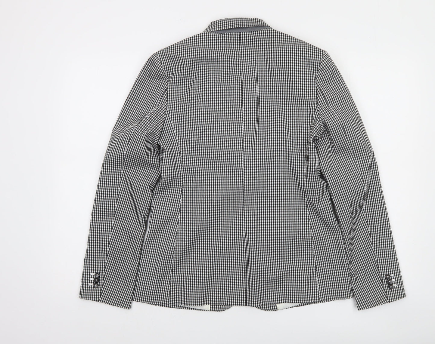 Marks and Spencer Women's Black Check Slim Fit Blazer Size 8