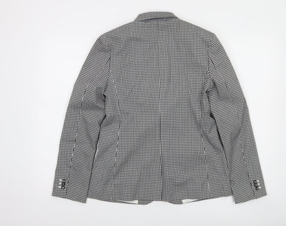 Marks and Spencer Women's Black Check Slim Fit Blazer Size 8