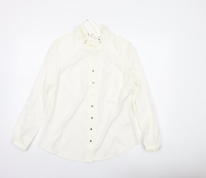 Damsel in a Dress Women's Ivory Button-Up Shirt Size 14