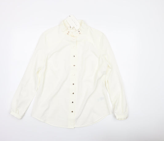 Damsel in a Dress Women's Ivory Button-Up Shirt Size 14