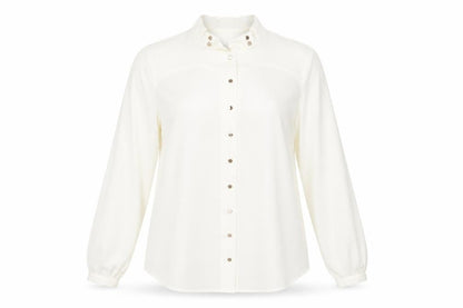 Damsel in a Dress Women's Ivory Button-Up Shirt Size 14