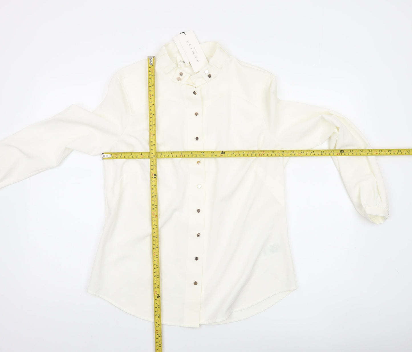 Damsel in a Dress Women's Ivory Button-Up Shirt Size 14