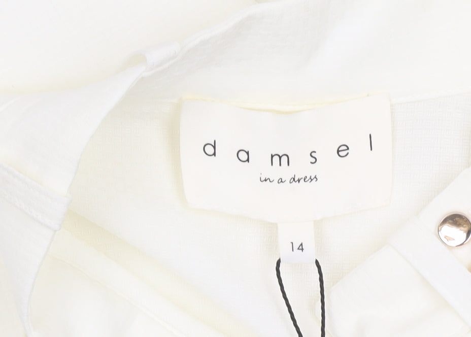 Damsel in a Dress Women's Ivory Button-Up Shirt Size 14