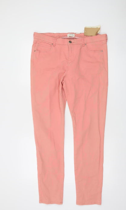 Monsoon Women Pink Denim Jegging Trousers Size 14 Stretch Slim Fit