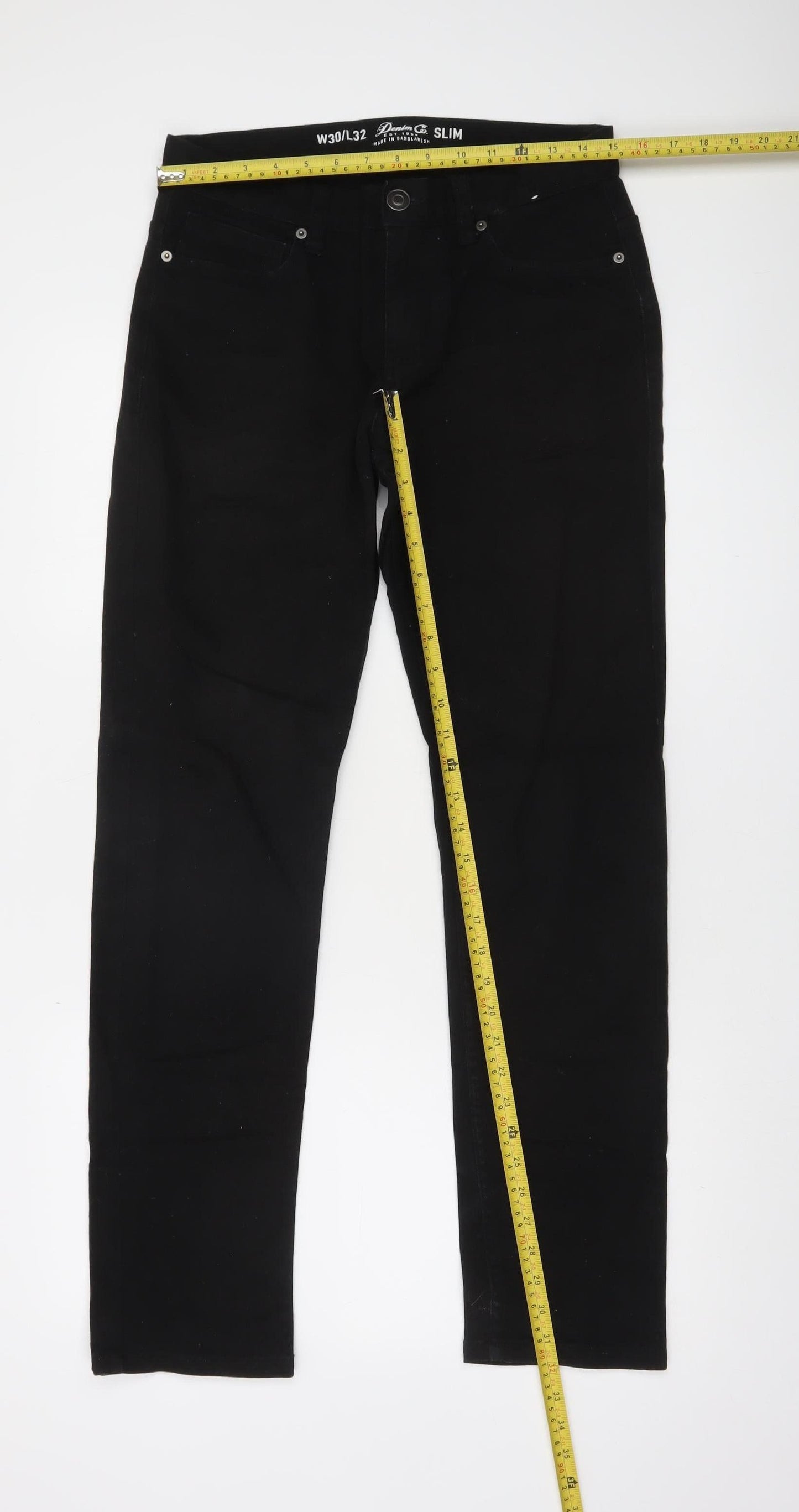 Denim Co. Men's Black Slim Fit Jeans W30 L32