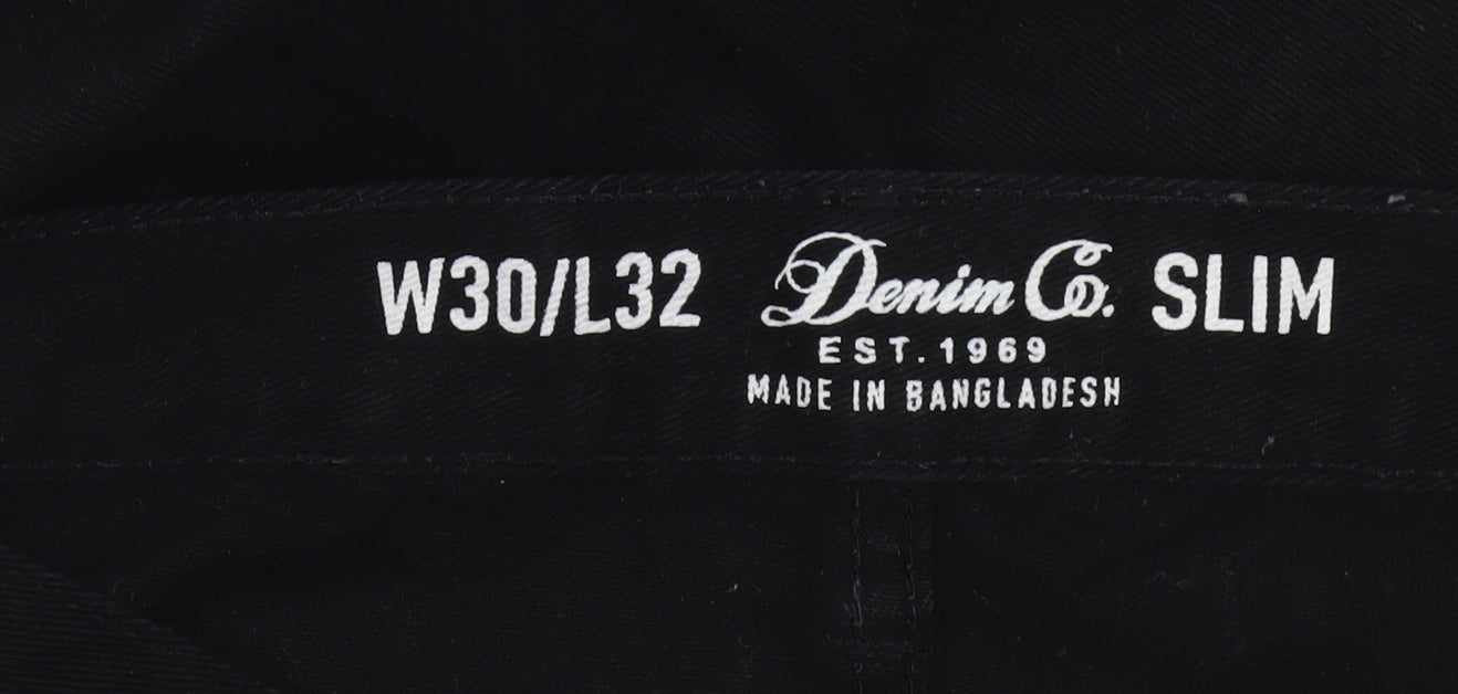 Denim Co. Men's Black Slim Fit Jeans W30 L32