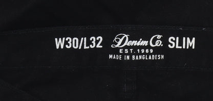 Denim Co. Men's Black Slim Fit Jeans W30 L32