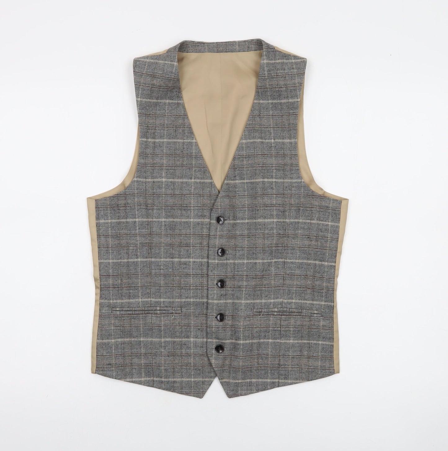 Mens UK Size 36 Moss London Regular Grey Suit Waistcoat