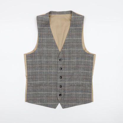 Mens UK Size 36 Moss London Regular Grey Suit Waistcoat