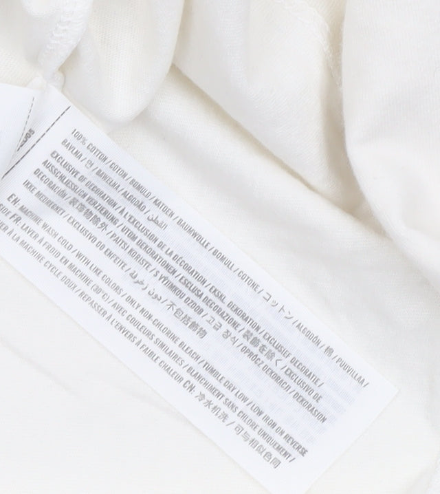 Hollister Women White Long Sleeve V-Neck Graphic Tee M
