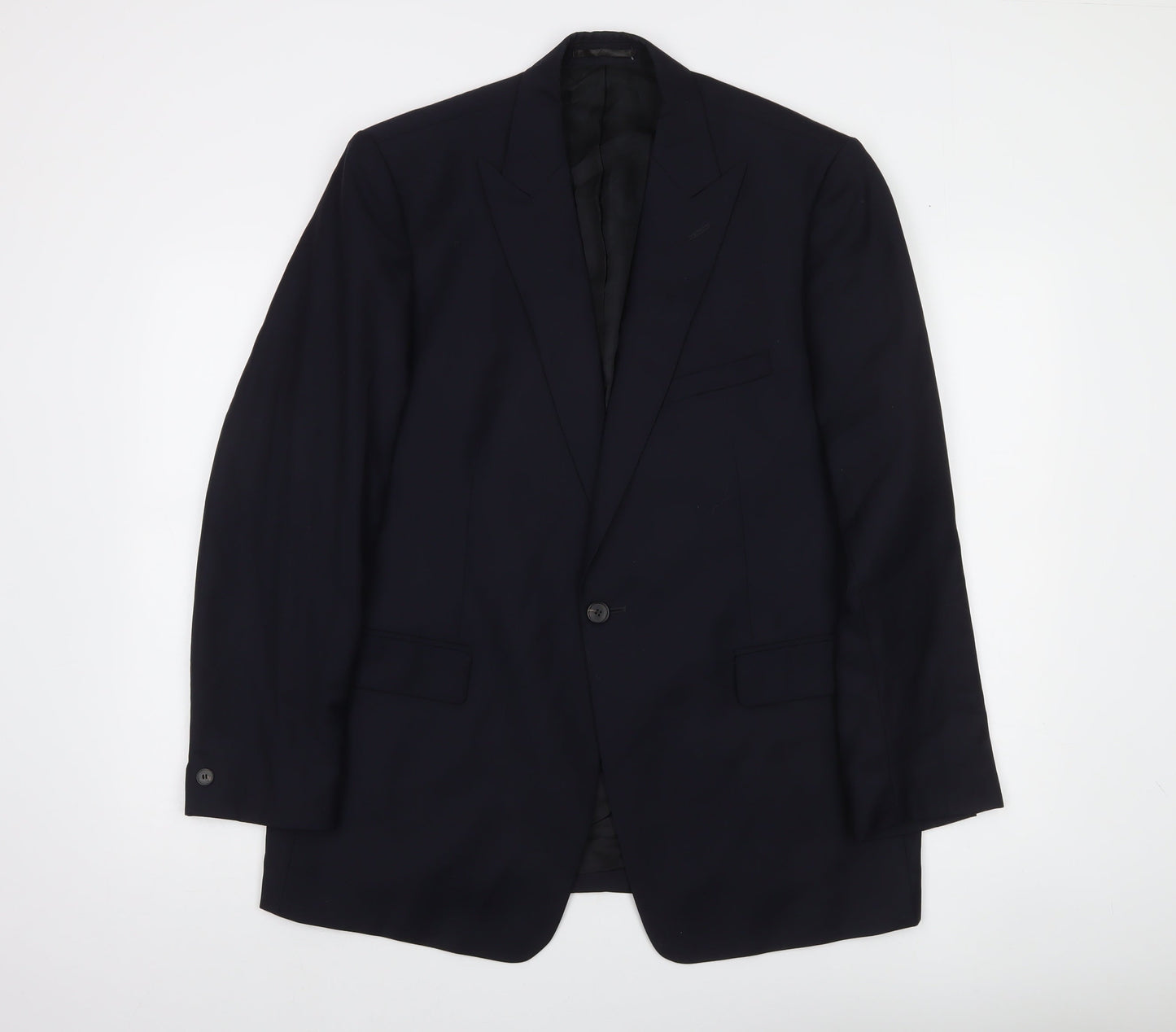 Reiss Men's Black 42R Wool Single-Breasted Suit Jacket