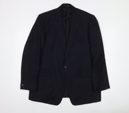 Reiss Men's Black 42R Wool Single-Breasted Suit Jacket