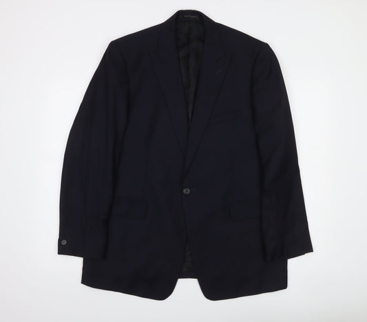 Reiss Men's Black 42R Wool Single-Breasted Suit Jacket