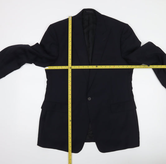 Reiss Men's Black 42R Wool Single-Breasted Suit Jacket