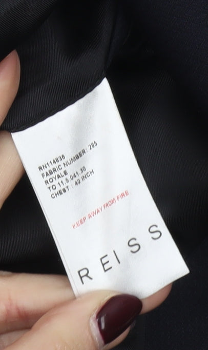 Reiss Men's Black 42R Wool Single-Breasted Suit Jacket