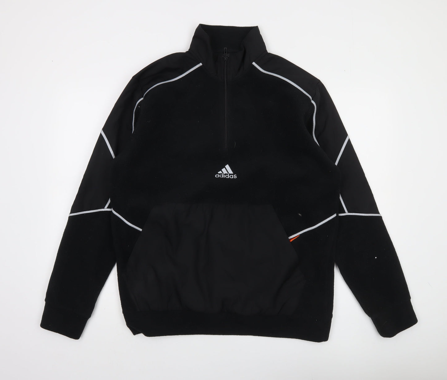 Adidas Men's Black L Fleece 1/2 Zip Sports Sweatshirt