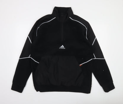 Adidas Men's Black L Fleece 1/2 Zip Sports Sweatshirt