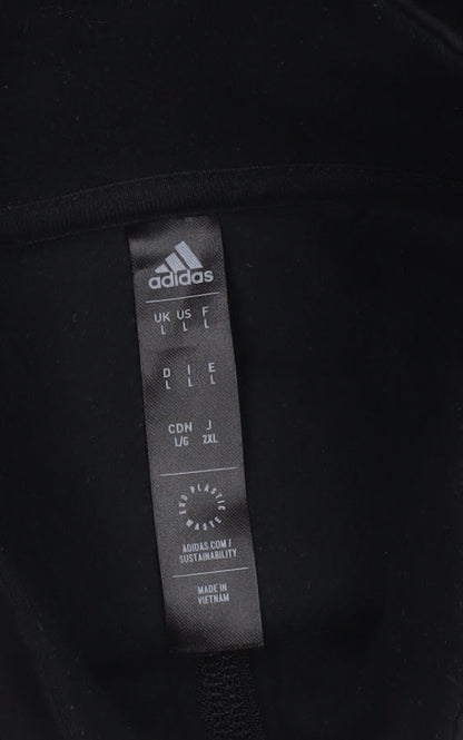 Adidas Men's Black L Fleece 1/2 Zip Sports Sweatshirt