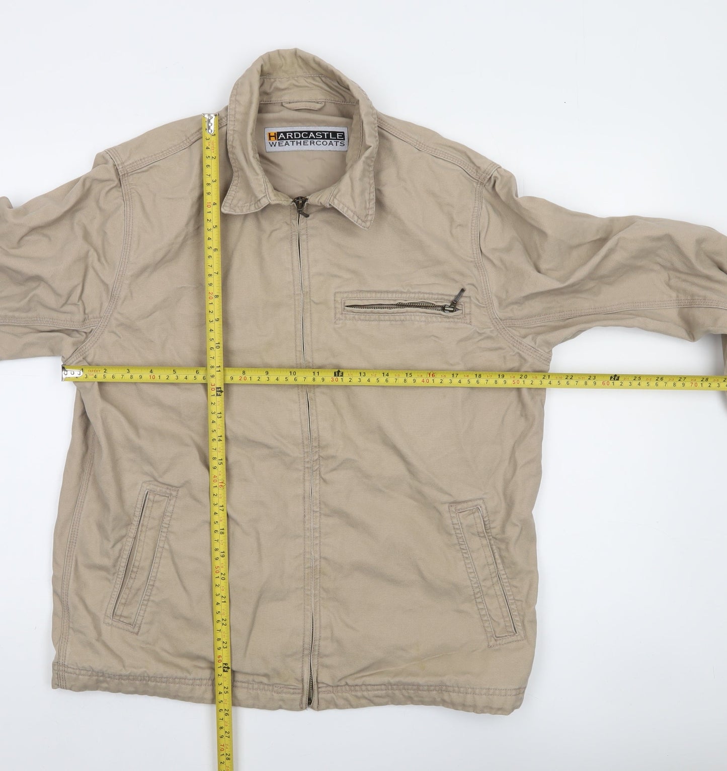 Hardcastle Weathercoats Men's Beige Cotton Full Zip Jacket M