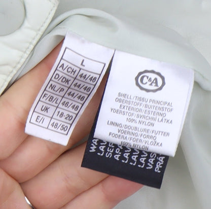 C&A Women Ivory Puffer Jacket Size 18-20 Quilted Winter Coat