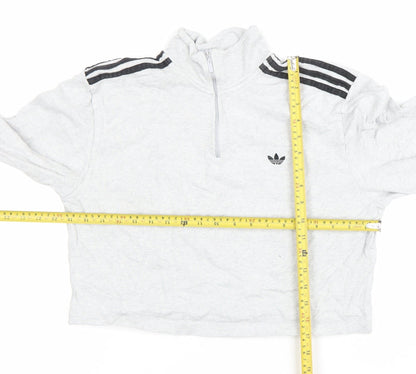 Adidas Women’s Grey 1/4 Zip Pullover Sweatshirt Size M
