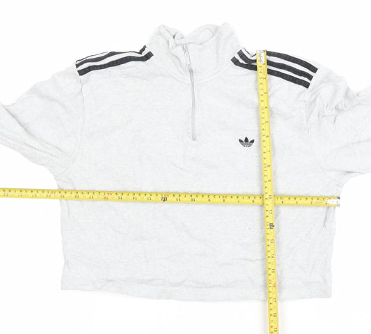 Adidas Women’s Grey 1/4 Zip Pullover Sweatshirt Size M