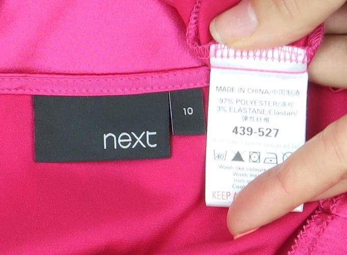 Next Women’s Pink Sleeveless Satin Ruffle Tunic Blouse Size 10