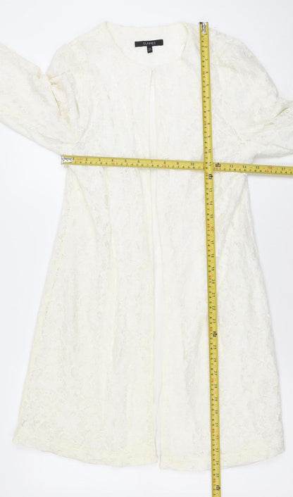 Dunnes Women Ivory Lace Mid-Length Coat Size 12 Elegant Formal Wear