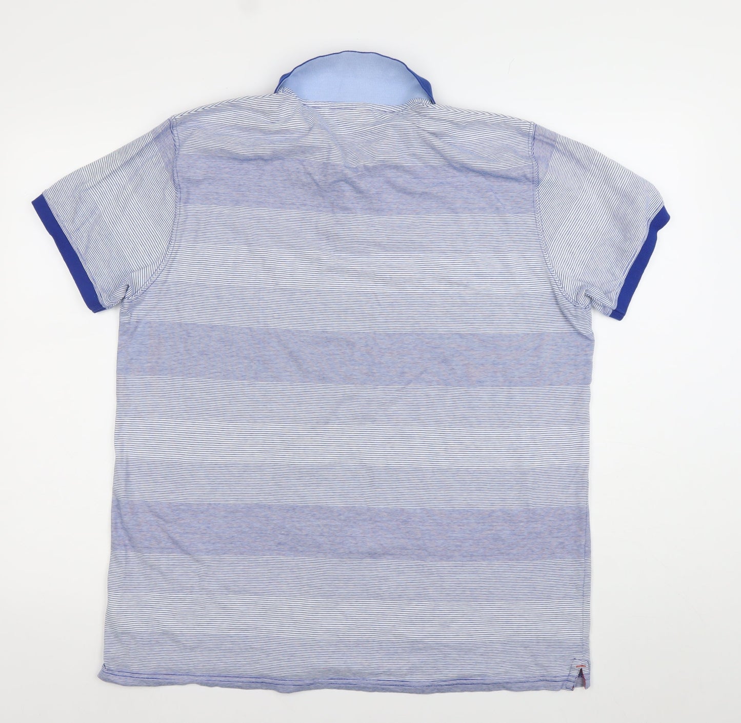 McGregor Men's Blue Striped Cotton Polo Shirt Size L