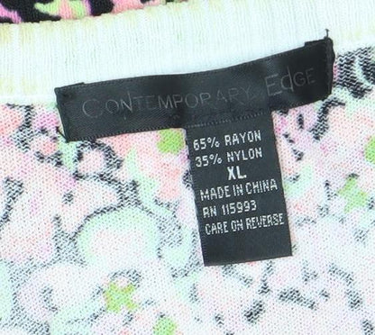 Contemporary Apt. 9 Edge Women's Multicoloured Floral Knit Cardigan XL