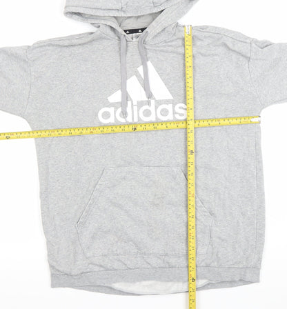 Adidas Women Grey Pullover Hoodie XL Logo Cotton Blend Casual
