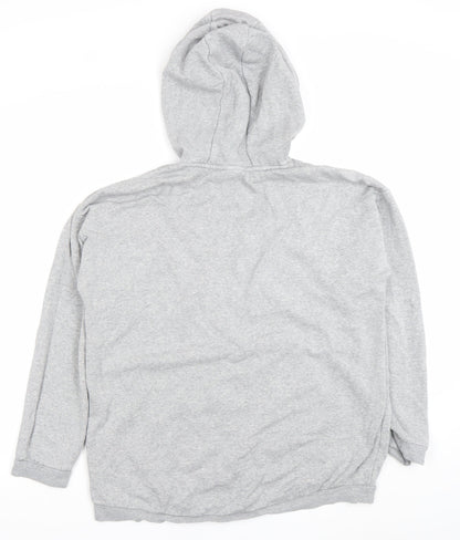 Adidas Women Grey Pullover Hoodie XL Logo Cotton Blend Casual