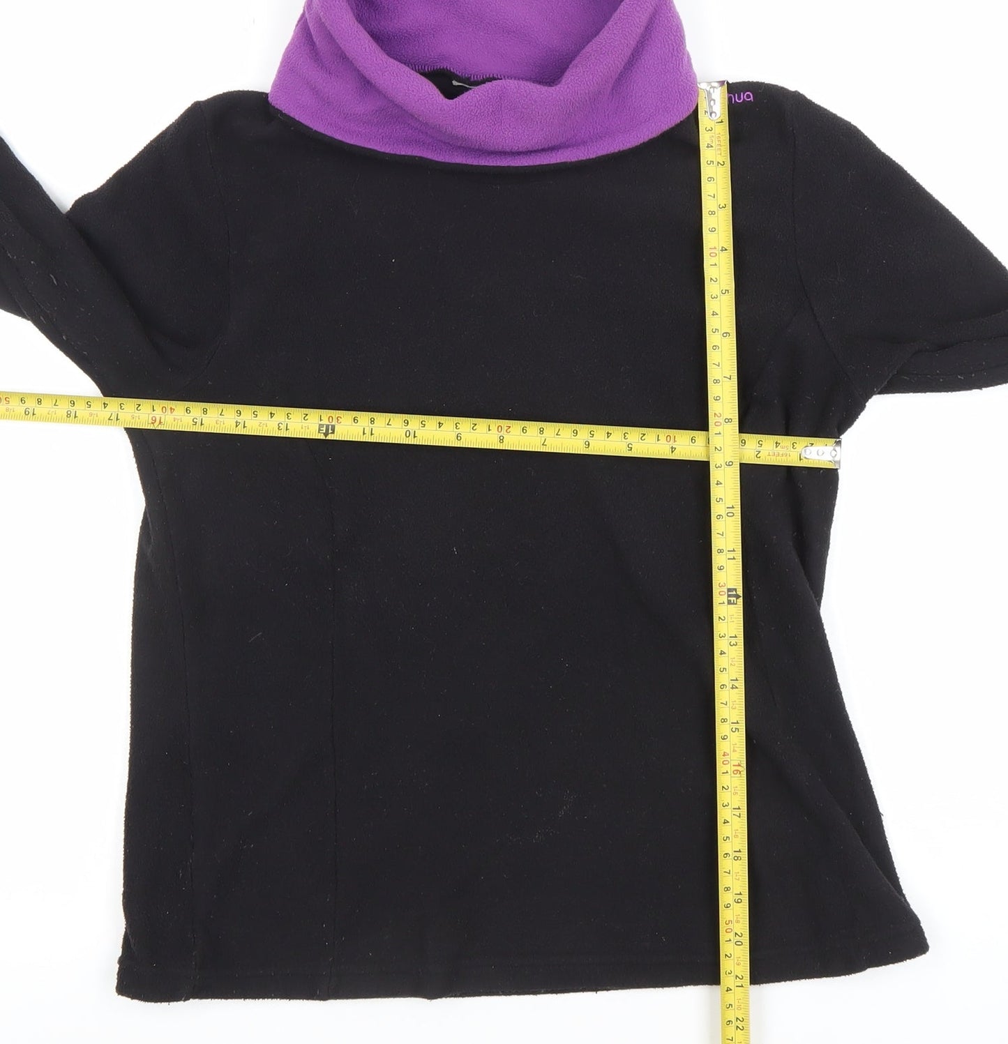 Quechua Womens Black & Purple Fleece Pullover Sweatshirt Size M