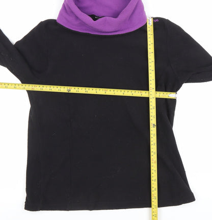 Quechua Womens Black & Purple Fleece Pullover Sweatshirt Size M
