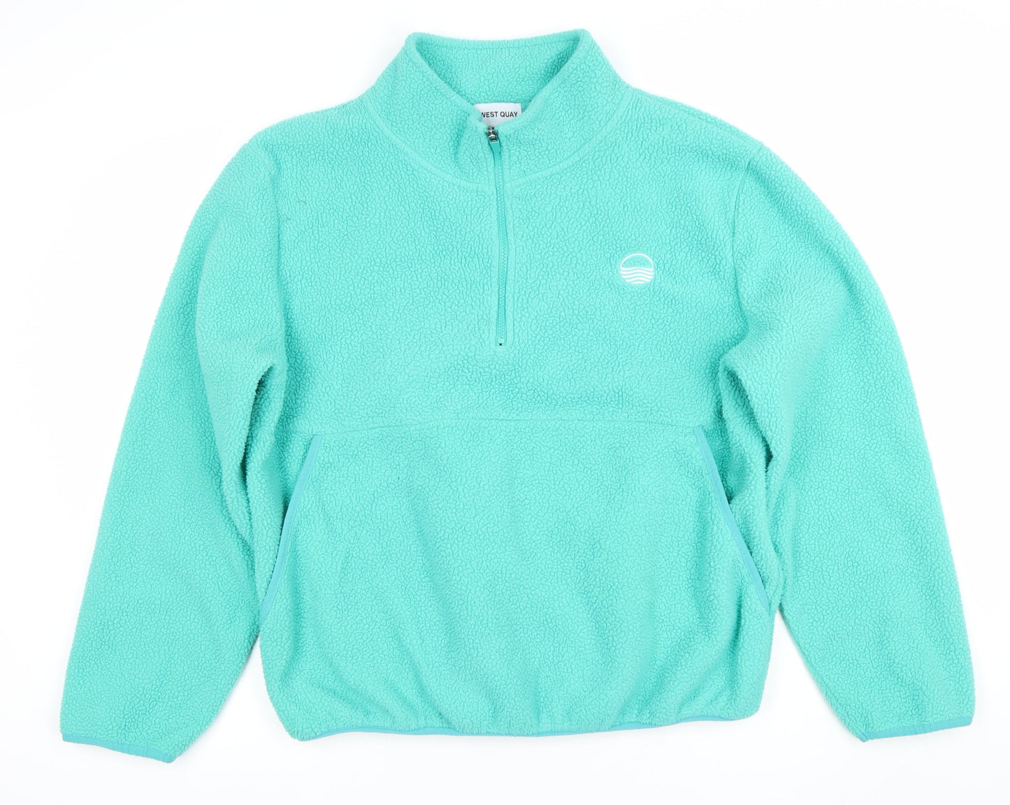 West Quay Women’s Turquoise Fleece 1/4 Zip Pullover Sweatshirt Size 16