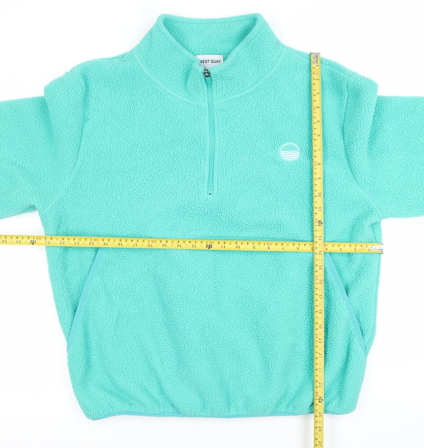 West Quay Women’s Turquoise Fleece 1/4 Zip Pullover Sweatshirt Size 16