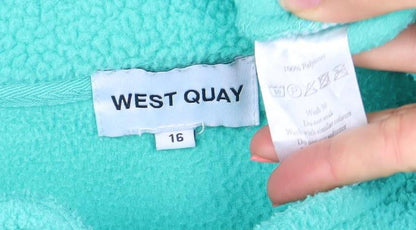 West Quay Women’s Turquoise Fleece 1/4 Zip Pullover Sweatshirt Size 16