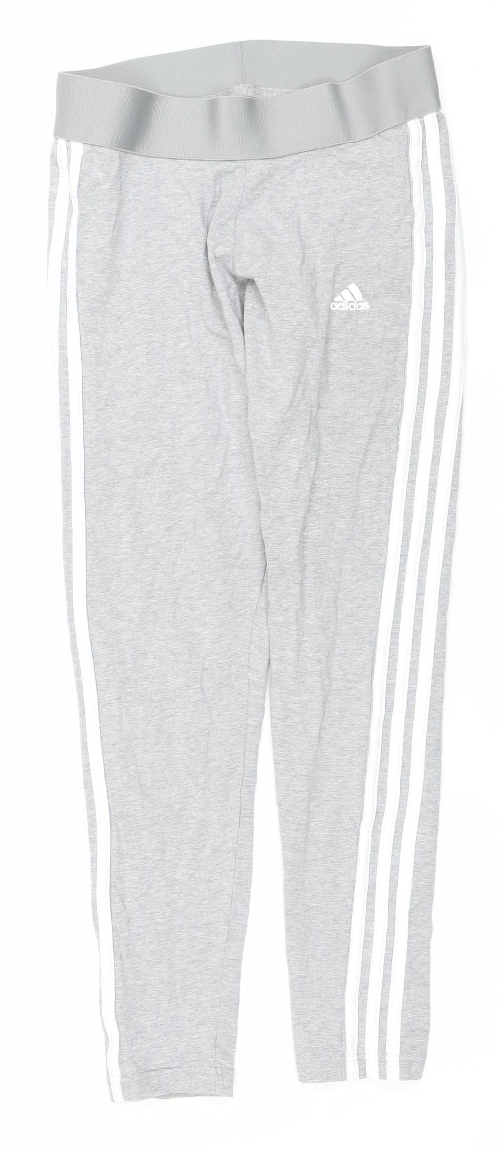 Adidas Womens Grey Slim Fit Jogger Trousers Size M