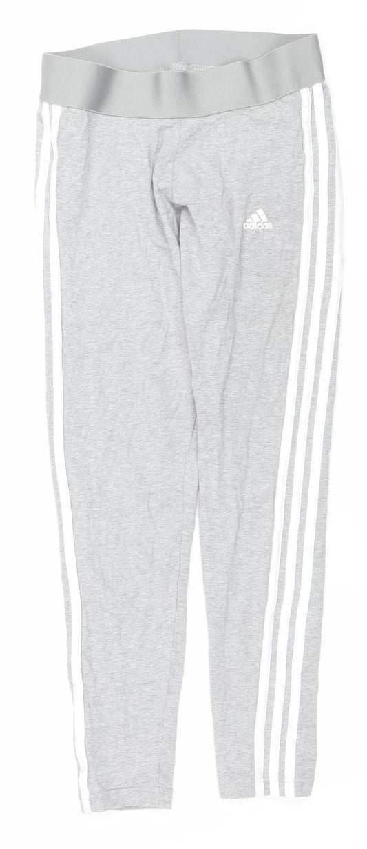 Adidas Womens Grey Slim Fit Jogger Trousers Size M