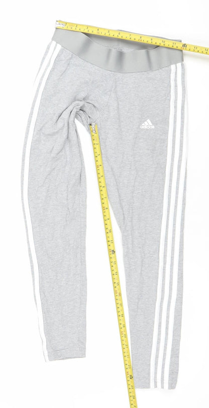 Adidas Womens Grey Slim Fit Jogger Trousers Size M
