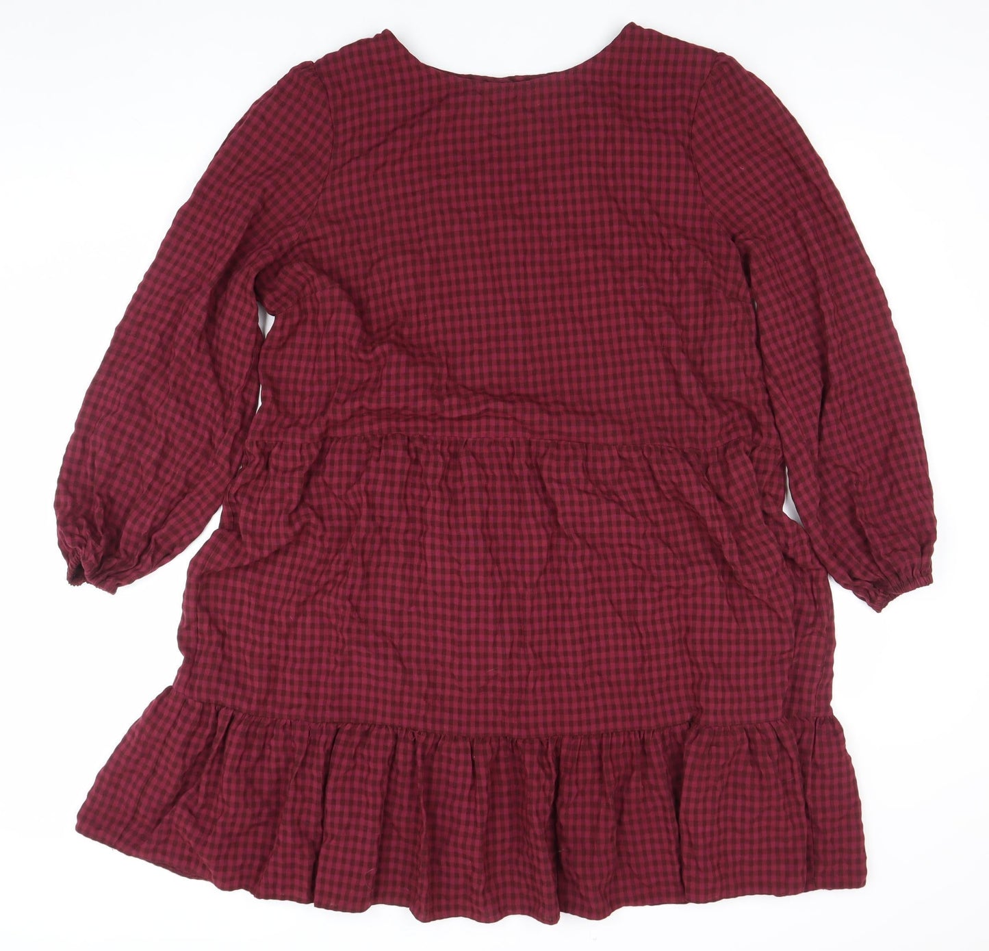 Friends Like These Women’s Red Check Long Sleeve A-Line Dress UK 18