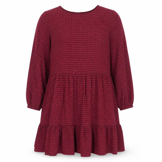 Friends Like These Women’s Red Check Long Sleeve A-Line Dress UK 18