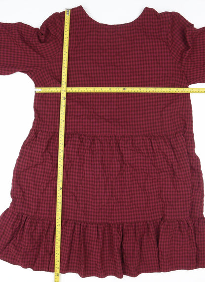 Friends Like These Women’s Red Check Long Sleeve A-Line Dress UK 18