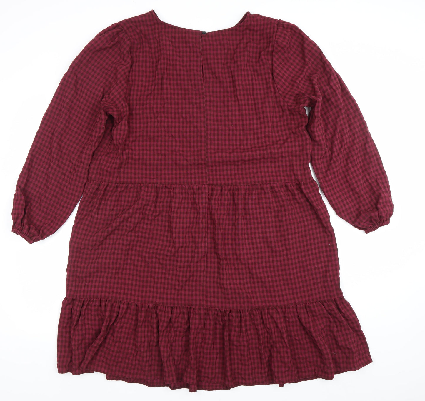 Friends Like These Women’s Red Check Long Sleeve A-Line Dress UK 18